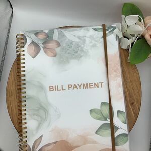 Bill Payment Checklist Tracker Spiral Pocket in The Back Organizer or Planner